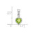 Image of Sterling Silver Rhodium-plated Peridot and Diamond Pendant QDX822