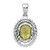 Image of Sterling Silver Rhodium-plated Peridot and Diamond Pendant QDX838