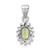 Image of Sterling Silver Rhodium-plated Peridot and Diamond Pendant QDX839