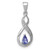 Image of Sterling Silver Rhodium-plated Tanzanite & Diamond Pendant QDX966