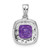 Image of Sterling Silver Rhodium-plated Amethyst and Diamond Pendant QDX377