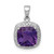 Image of Sterling Silver Rhodium-plated Amethyst and Diamond Pendant QDX377