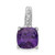Image of Sterling Silver Rhodium-plated Amethyst and Diamond Pendant QDX397