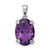 Image of Sterling Silver Rhodium-plated Amethyst and Diamond Pendant QDX401