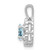 Image of Sterling Silver Rhodium-plated Aquamarine & Diamond Pendant QBPD22MAR