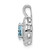 Image of Sterling Silver Rhodium-plated Diamond & Aquamarine Pendant QBPD12MAR