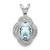 Image of Sterling Silver Rhodium-plated Diamond & Aquamarine Pendant QBPD12MAR