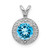Image of Sterling Silver Rhodium-plated Diamond & Blue Topaz Pendant QBPD11DEC