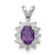 Image of Sterling Silver Rhodium-plated Diamond and Amethyst Pendant QP3070AM