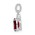 Image of Sterling Silver Rhodium-plated Diamond & Garnet Oval Pendant QP3054GA