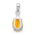 Image of Sterling Silver Rhodium-plated Diamond & Citrine Oval Pendant QP3054CI