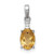 Image of Sterling Silver Rhodium-plated Diamond & Citrine Oval Pendant QP3054CI