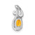 Image of Sterling Silver Rhodium-plated Diamond & Citrine Oval Pendant QP2978CI