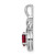 Image of Sterling Silver Rhodium-plated Created Ruby & Diamond Pendant QBPD18JUL