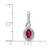 Image of Sterling Silver Rhodium-plated Created Ruby & Diamond Pendant QBPD18JUL