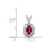 Image of Sterling Silver Rhodium-plated Created Ruby & Diamond Pendant QBPD22JUL