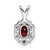 Image of Sterling Silver Rhodium-plated Created Ruby & Diamond Pendant QBPD22JUL