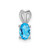 Image of Sterling Silver Rhodium-plated Light Swiss Blue Topaz Pendant QBPD20DEC