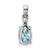 Image of Sterling Silver Rhodium-plated Diamond Aquamarine Oval Pendant QP3054AQ