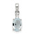 Image of Sterling Silver Rhodium-plated Diamond Aquamarine Oval Pendant QP3054AQ
