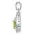 Image of Sterling Silver Rhodium-plated Diamond and Peridot Oval Pendant QP2982PE