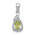 Image of Sterling Silver Rhodium-plated Diamond and Peridot Oval Pendant QP2982PE