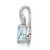 Image of Sterling Silver Rhodium-plated Diamond & Aquamarine Oval Pendant QP2978AQ