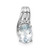Image of Sterling Silver Rhodium-plated Diamond & Aquamarine Oval Pendant QP2979AQ