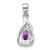 Image of Sterling Silver Rhodium-plated Diamond and Amethyst Oval Pendant QP2982AM