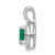 Image of Sterling Silver Rhodium-plated Diamond & Created Emerald Pendant QBPD11MAY