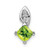 Image of Sterling Silver Rhodium-plated Diamond and Peridot Square Pendant QP2993PE