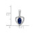 Image of Sterling Silver Rhodium-plated Created Sapphire & Diamond Pendant QBPD19SEP