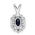 Image of Sterling Silver Rhodium-plated Created Sapphire & Diamond Pendant QBPD22SEP
