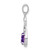 Image of Sterling Silver Rhodium-plated Diamond and Amethyst Teardrop Pendant QP2966AM