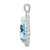 Sterling Silver Rhodium-plated Light Swiss Blue Topaz Diamond Pendant QDX553