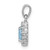 Image of Sterling Silver Rhodium-plated Light Swiss Blue Topaz & Diamond Pendant QDX572