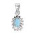 Image of Sterling Silver Rhodium-plated Light Swiss Blue Topaz & Diamond Pendant QDX572