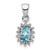 Image of Sterling Silver Rhodium-plated Light Swiss Blue Topaz & Diamond Pendant QDX572
