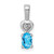 Sterling Silver Rhodium-plated Light Swiss Blue Topaz & Diamond Pendant QBPD23DEC