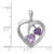 Image of Sterling Silver Rhodium-plated Diamond Amethyst and Rose de France Pendant QP3185