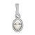Image of Sterling Silver Rhodium-plated Freshwater Cultured Pearl & Diamond Pendant QBPD18JUN
