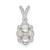 Image of Sterling Silver Rhodium-plated Freshwater Cultured Pearl & Diamond Pendant QBPD21JUN