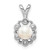Image of Sterling Silver Rhodium-plated Freshwater Cultured Pearl & Diamond Pendant QBPD22JUN