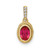 Image of 14K Yellow Gold Oval Ruby and Diamond Pendant