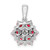 14k White Gold Ruby and Diamond Floral Pendant