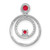Image of 14k White Gold Ruby and Diamond Circles Pendant