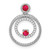Image of 14k White Gold Ruby and Diamond Circles Pendant