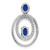 14k White Gold Sapphire and Diamond Oval Pendant