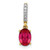 Image of 14K Yellow Gold Diamond and .91 Oval Ruby Pendant