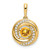 14K Yellow Gold Round Citrine and Diamond Pendant